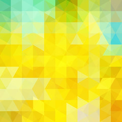 Obraz premium Abstract background consisting of triangles. Geometric design for business presentations or web template banner flyer. Vector illustration. Yellow, blue colors.