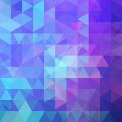 Fototapeta premium Triangle vector background. Can be used in cover design, book design, website background. Vector illustration. Blue, purple colors.