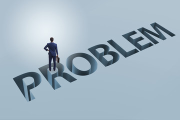 Fototapeta premium Businessman overcoming business financial problem