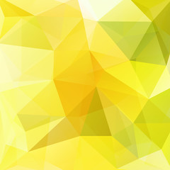 Background made of yellow, orange, green, pastel, light, triangles. Square composition with geometric shapes. Eps 10