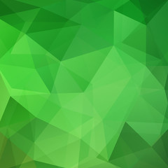 Naklejka na ściany i meble Background made of green triangles. Square composition with geometric shapes. Eps 10
