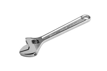 Adjustable wrench isolated on white background. Sliding wrench isolated on white
