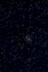 Milky Way stars photographed through a telescope.