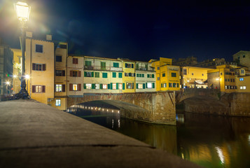 Fototapeta na wymiar View of Ponte Vecchio at night. Florence, Italy