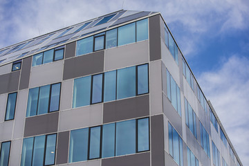 futuristic windows on modern building 