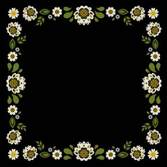 Polish folk floral decorative frame vector