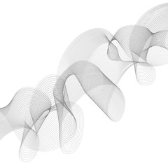 Abstract wave element for design. Stylized line art background. Vector illustration. Curved wavy line, smooth stripes.