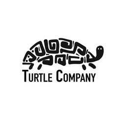 Turtle logo, black silhouette for your design