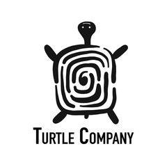 Naklejka premium Turtle logo, black silhouette for your design
