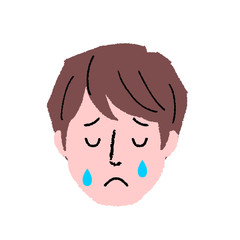 若い男性　顔　表情
