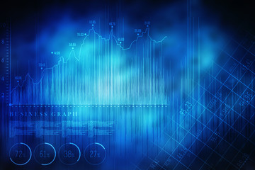 2d rendering Stock market online business concept. business Graph 

