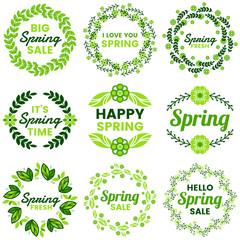 Spring Retro Vintage Vector Label