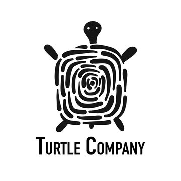 Turtle logo, black silhouette for your design