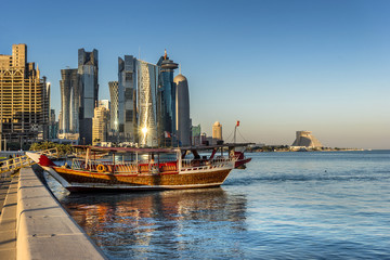 West Bay on the Corniche in Doha Qatar