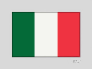 Flag of Italy. National Ensign Aspect Ratio 2 to 3 on Gray
