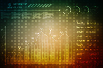 2d rendering Stock market online business concept. business Graph 
