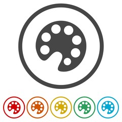 Painting icon, Flat Colorful Palette, 6 Colors Included