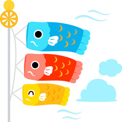 風になびく鯉のぼり