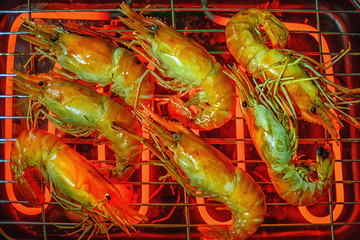 Close up of delicious grilled seafood