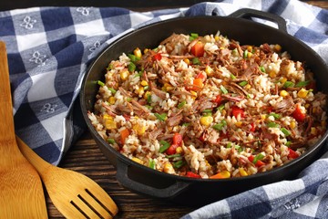 shredded Beef and Rice with Vegetable