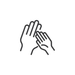 Hands outline icon. linear style sign for mobile concept and web design. human palms simple line vector icon. Symbol, logo illustration. Pixel perfect vector graphics