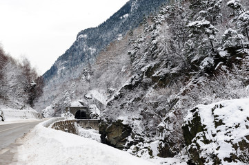 Fototapeta na wymiar Winter Landscape in the French Alps