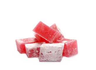 Turkish delight isolated on white background