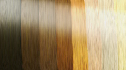 Example of different hair colors as background 3d render