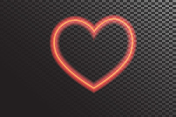 Vector glowing hearts