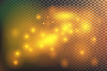 golden light sparkle on back background. Vector illustration