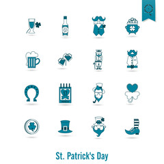 Saint Patricks Day Isolated Icon Set