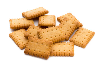 Tasty cookies biscuits on the  isolated background.