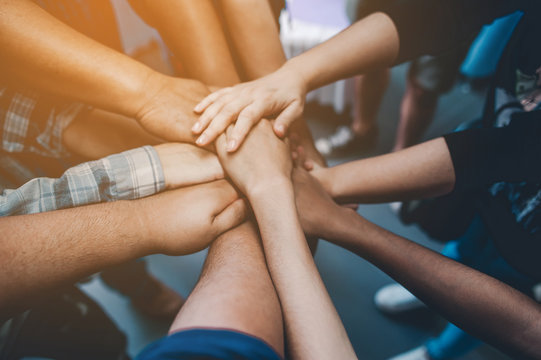 Teamwork unity Arms consolidation