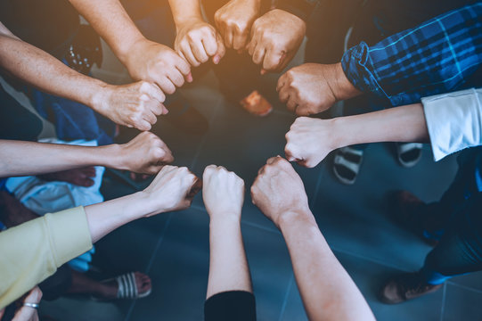Teamwork unity Arms consolidation