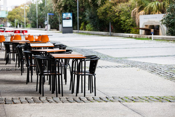 Old fashioned cafe terrace