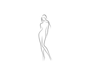 Beautiful woman shape icon for fashion and beauty concepts