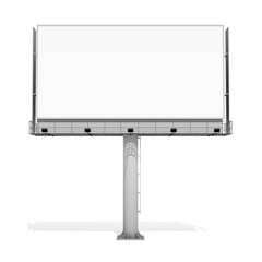3d rendering blank billboard 03 on white background. 3d modeling