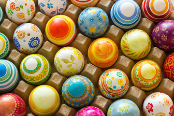 Obraz premium Easter eggs hand painted