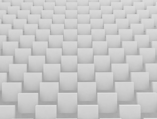 Pattern with white rectangular shapes. 3D cubes stacked background