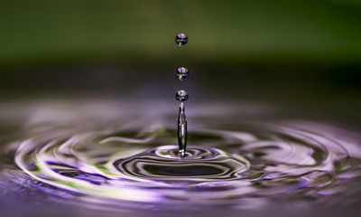 Water drops on the water