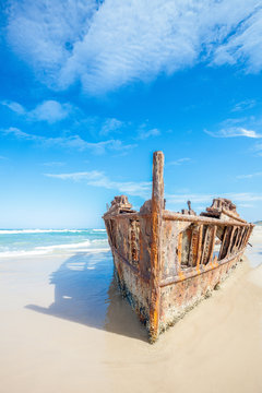 Ship Wreck On Fraser Island, Australia