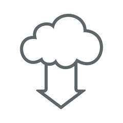 Cloud download flat icon sign logo