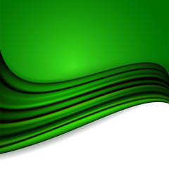 Obraz premium Abstract green background with wave and place for your message