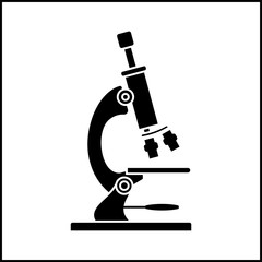 Microscope Icon, Laboratory Magnification Instrument