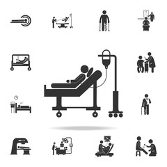 donor lies on a gurney and blood transfusions illustration icon. Detailed set of medicine element Illustration. Premium quality graphic design. One of the collection icons