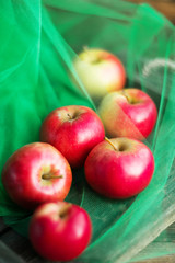 group of fresh red apples on wooden background natural concept for fresh natural food and vitamins
