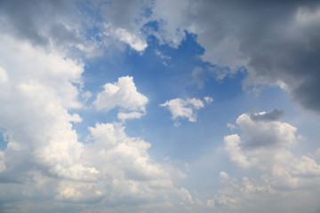 Wide angle view of Cloud on the blue sky background.
