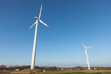 wind turbine with blue sky