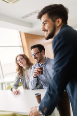 Business people having fun in office