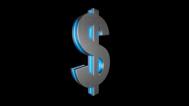 Dollar, money, animation in PNG format with ALPHA transparency channel. 4K